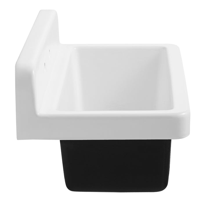 Petra Galley GCKWS331916W8 33-Inch x 19-Inch Cast Iron Wall Mount Kitchen Sink, White