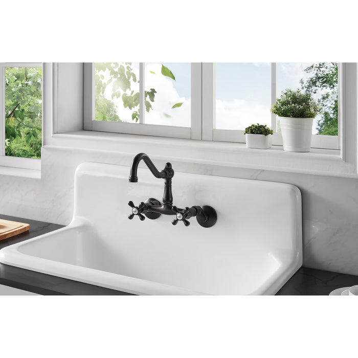 Petra Galley GCKWS362011 36-Inch x 20-Inch Cast Iron Wall Mount Kitchen Sink, White