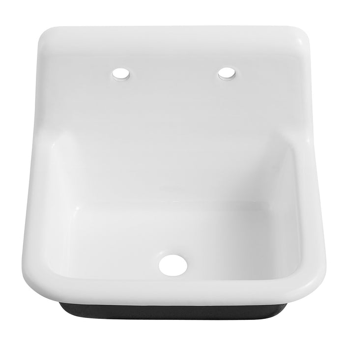 Petra Galley GCLWS22187 22-Inch x 18-Inch Cast Iron Wall Mount Utility Sink, White