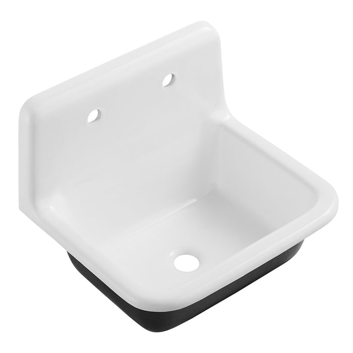 Petra Galley GCLWS22187 22-Inch x 18-Inch Cast Iron Wall Mount Utility Sink, White