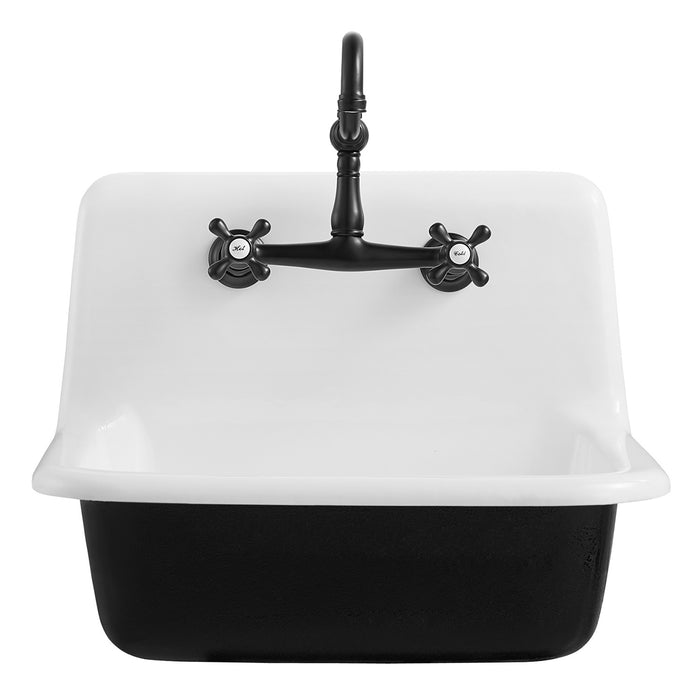 Petra Galley GCLWS22187 22-Inch x 18-Inch Cast Iron Wall Mount Utility Sink, White