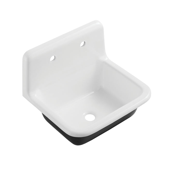 Petra Galley GCLWS22187 22-Inch x 18-Inch Cast Iron Wall Mount Utility Sink, White