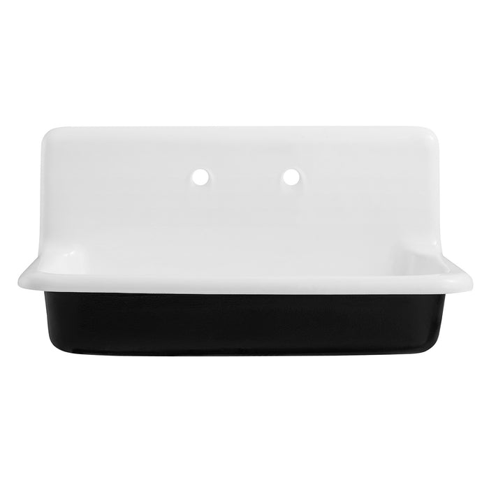 Towne GCLWS362019 36-Inch Cast Iron Wall Mount 2-Hole Single Bowl Utility Sink, White