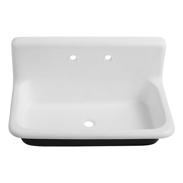 Towne GCLWS362019 36-Inch Cast Iron Wall Mount 2-Hole Single Bowl Utility Sink, White