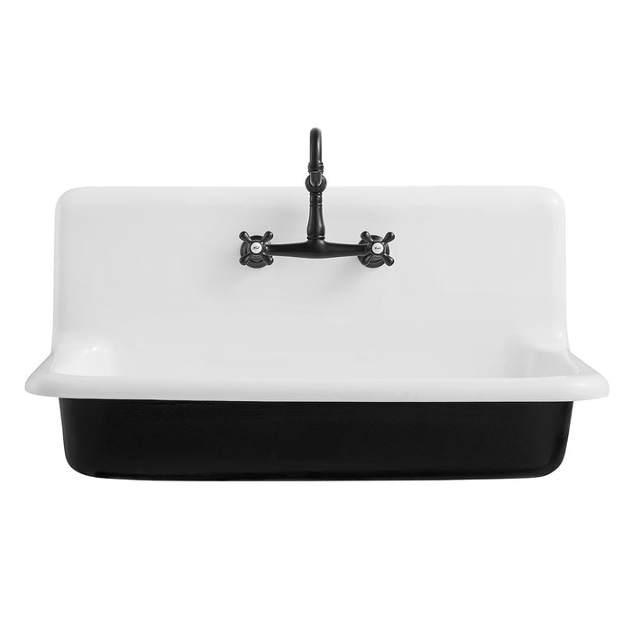 Towne GCLWS362019 36-Inch Cast Iron Wall Mount 2-Hole Single Bowl Utility Sink, White