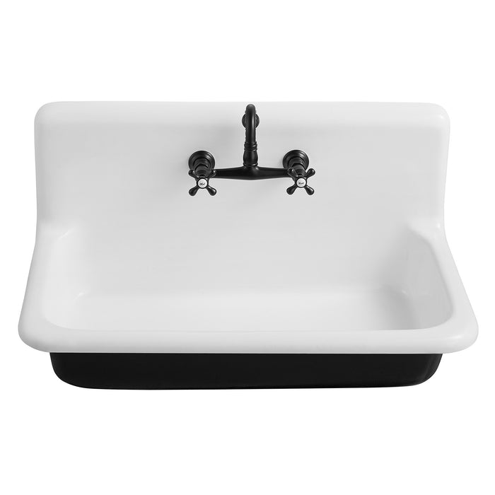 Towne GCLWS362019 36-Inch Cast Iron Wall Mount 2-Hole Single Bowl Utility Sink, White