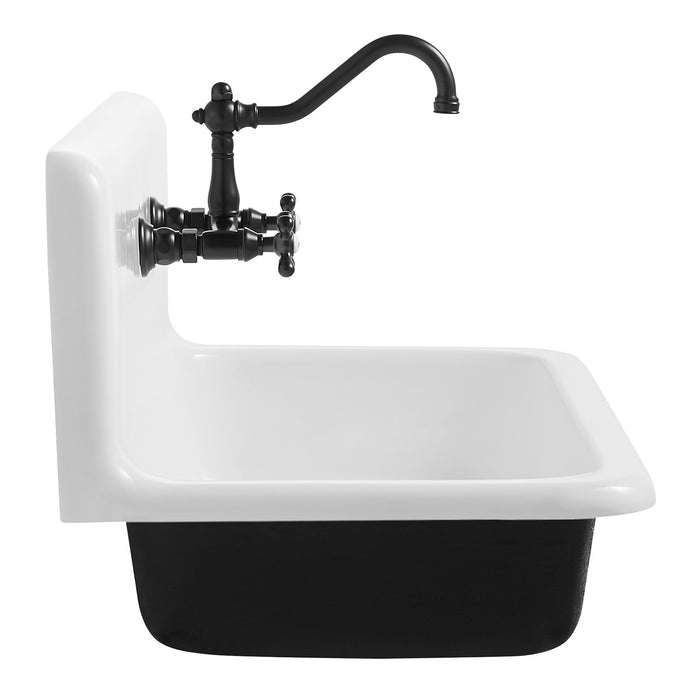 Towne GCLWS362019 36-Inch Cast Iron Wall Mount 2-Hole Single Bowl Utility Sink, White