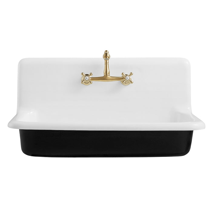 Towne GCLWS362019 36-Inch Cast Iron Wall Mount 2-Hole Single Bowl Utility Sink, White