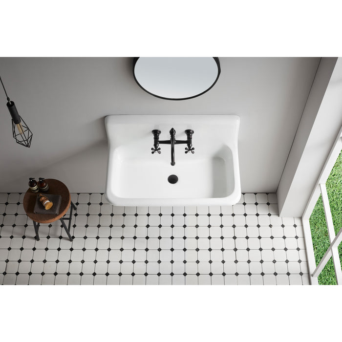 Towne GCLWS362019 36-Inch Cast Iron Wall Mount 2-Hole Single Bowl Utility Sink, White