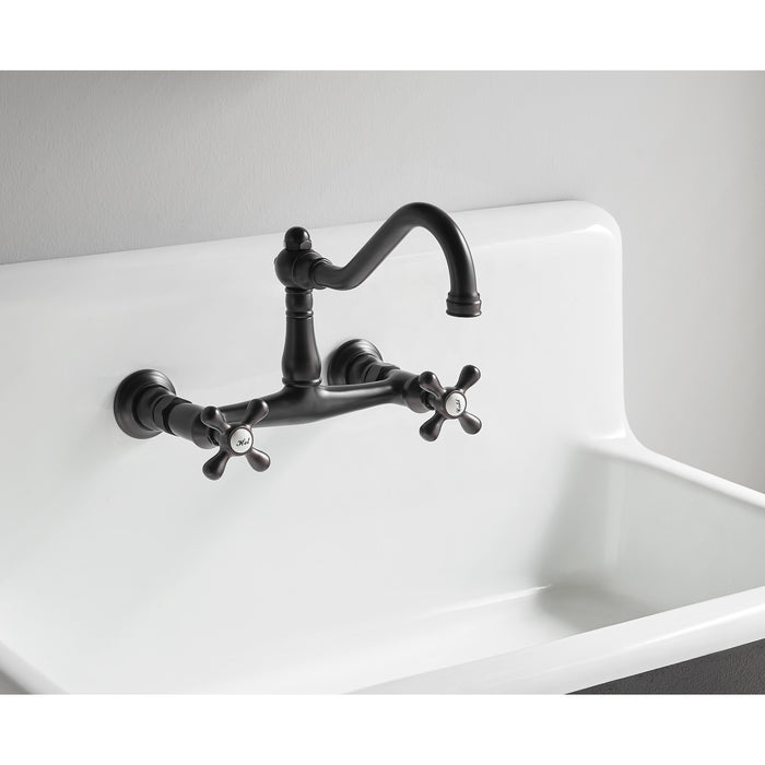 Towne GCLWS362019 36-Inch Cast Iron Wall Mount 2-Hole Single Bowl Utility Sink, White