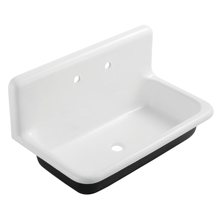 Towne GCLWS362019 36-Inch Cast Iron Wall Mount 2-Hole Single Bowl Utility Sink, White