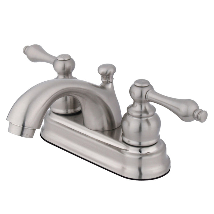 Vintage GKB2608AL Double-Handle 3-Hole Deck Mount 4-Inch Centerset Bathroom Faucet with Pop-Up Drain, Brushed Nickel