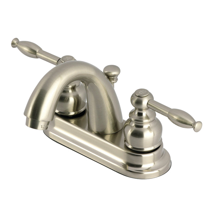 Knight GKB5618KL Double-Handle 3-Hole Deck Mount 4-Inch Centerset Bathroom Faucet with Pop-Up Drain, Brushed Nickel