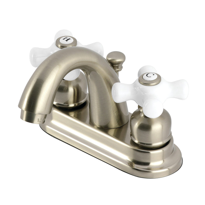 Restoration GKB5618PX Double-Handle 3-Hole Deck Mount 4-Inch Centerset Bathroom Faucet with Pop-Up Drain, Brushed Nickel