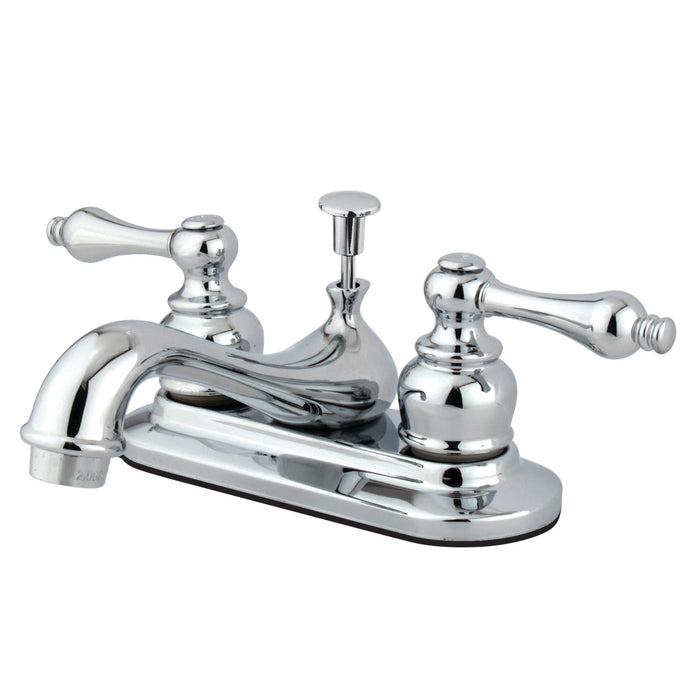 Restoration GKB601AL Double-Handle 3-Hole Deck Mount 4-Inch Centerset Bathroom Faucet with Pop-Up Drain, Polished Chrome