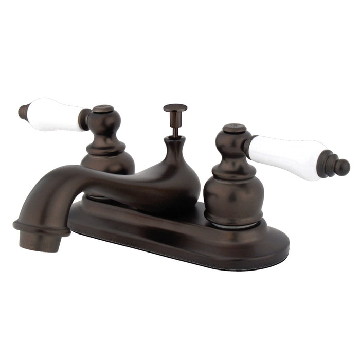 Restoration GKB605PL Double-Handle 3-Hole Deck Mount 4-Inch Centerset Bathroom Faucet with Pop-Up Drain, Oil Rubbed Bronze