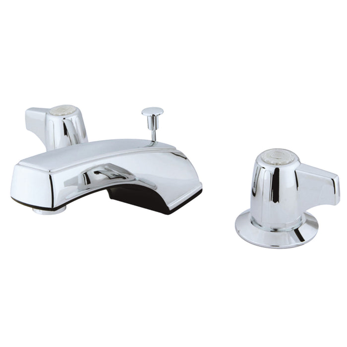 Americana GKB920B Two-Handle 3-Hole Deck Mount Widespread Bathroom Faucet with Retail Pop-Up Drain, Polished Chrome