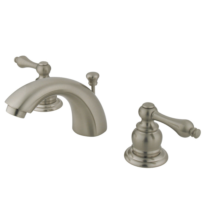 Magellan GKB948AL Two-Handle 3-Hole Deck Mount Mini-Widespread Bathroom Faucet with Pop-Up Drain, Brushed Nickel