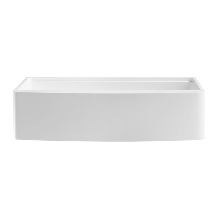 Miranda GKKA36229 36-Inch Farmhouse Kitchen Sink with Drain, Glossy White