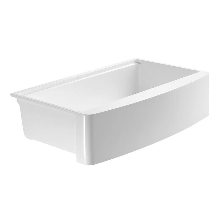 Miranda GKKA36229 36-Inch Farmhouse Kitchen Sink with Drain, Glossy White