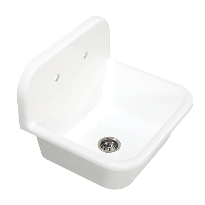 Arcticstone GKTA2420198 24-Inch Solid Surface White Stone 2-Hole Single Bowl Top-Mount Kitchen Sink, Matte White