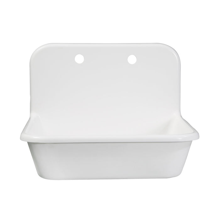 Arcticstone GKTA242119 24-Inch Solid Surface White Stone Apron-Front 2-Hole Single Bowl Top-Mount Kitchen Sink, Matte White