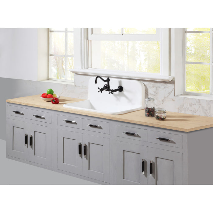 Arcticstone GKTA3020198 30-Inch Solid Surface White Stone 2-Hole Single Bowl Top-Mount Kitchen Sink, Matte White