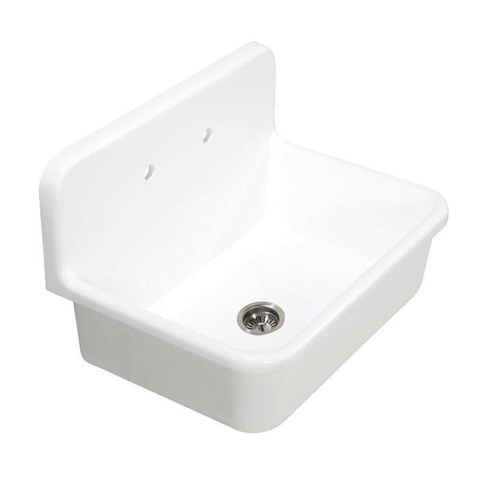 Arcticstone GKTA3020198 30-Inch Solid Surface White Stone 2-Hole Single Bowl Top-Mount Kitchen Sink, Matte White