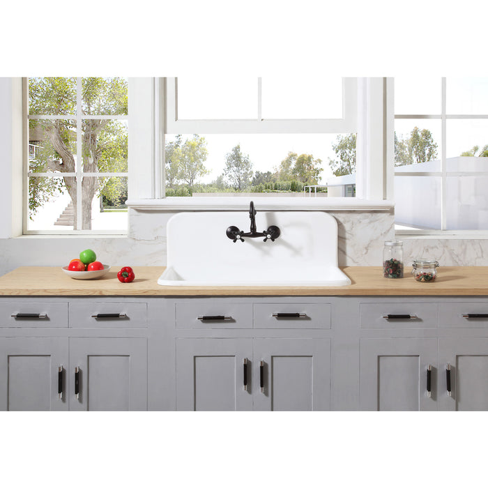 Arcticstone GKTA3620198 36-Inch Solid Surface White Stone 2-Hole Single Bowl Top-Mount Kitchen Sink, Matte White