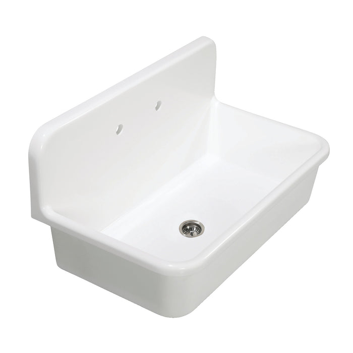 Arcticstone GKTA3620198 36-Inch Solid Surface White Stone 2-Hole Single Bowl Top-Mount Kitchen Sink, Matte White