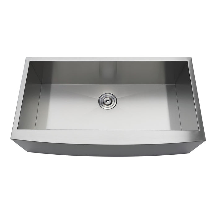 Uptowne GKUSF36209 36-Inch Stainless Steel Apron-Front Single Bowl Farmhouse Kitchen Sink, Brushed