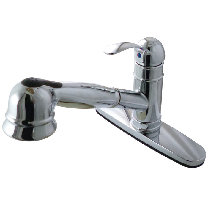 Eden GSC7571WEL Single-Handle 1-or-3 Hole Deck Mount Pull-Out Sprayer Kitchen Faucet, Polished Chrome