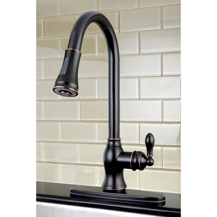 American Classic GSY7776ACL Single-Handle Pull-Down Kitchen Faucet, Naples Bronze