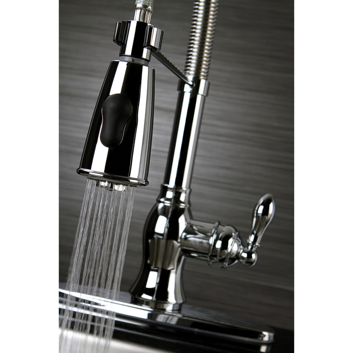 American Classic GSY8891ACL Single-Handle 1-or-3 Hole Deck Mount Pre-Rinse Kitchen Faucet, Polished Chrome