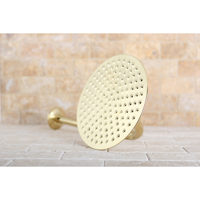 Shower Scape K136A2CK 7-3/4 Inch Brass Shower Head with 12-Inch Shower Arm, Polished Brass