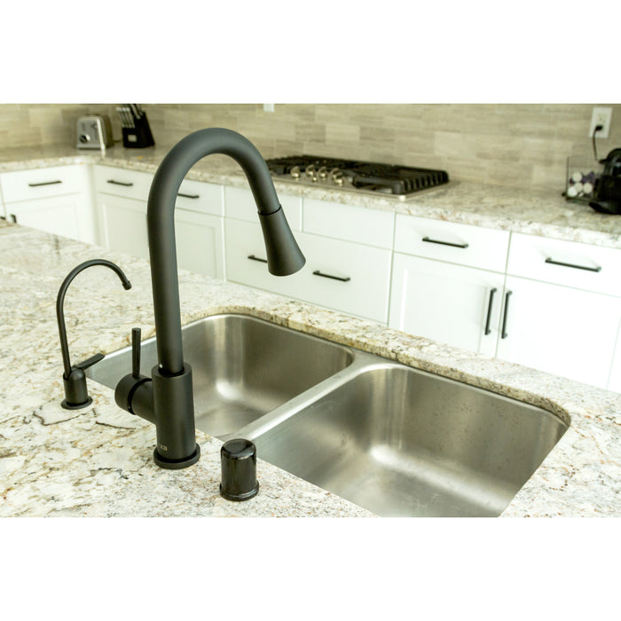 Americana K6190 Single-Handle 1-Hole Deck Mount Water Filtration Faucet, Matte Black