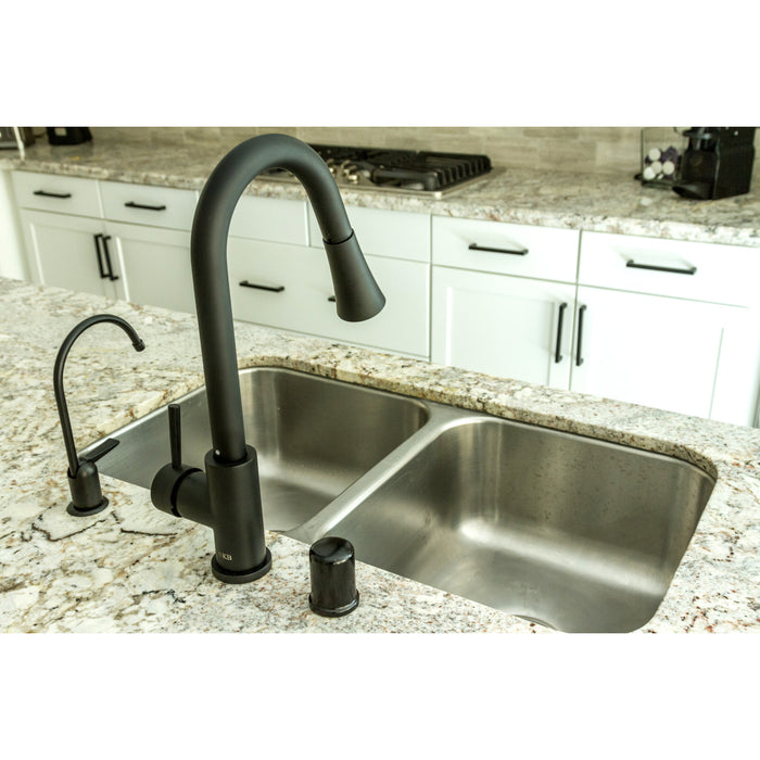 Americana K6190 Single-Handle 1-Hole Deck Mount Water Filtration Faucet, Matte Black