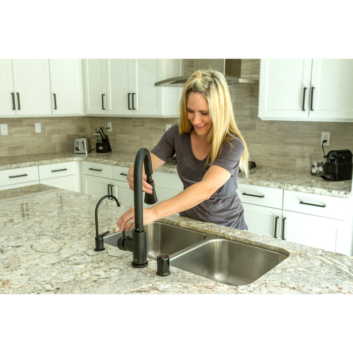 Americana K6190 Single-Handle 1-Hole Deck Mount Water Filtration Faucet, Matte Black