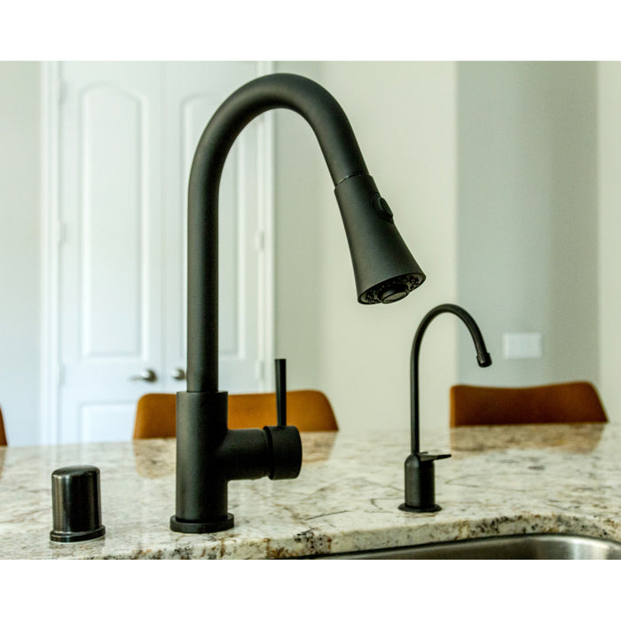 Americana K6190 Single-Handle 1-Hole Deck Mount Water Filtration Faucet, Matte Black