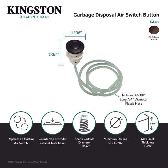 Trimscape KA315 Garbage Disposal Air Switch Button, Oil Rubbed Bronze