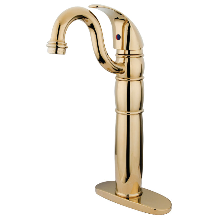 Heritage KB1422LL Single-Handle 1-Hole Deck Mount Vessel Faucet, Polished Brass