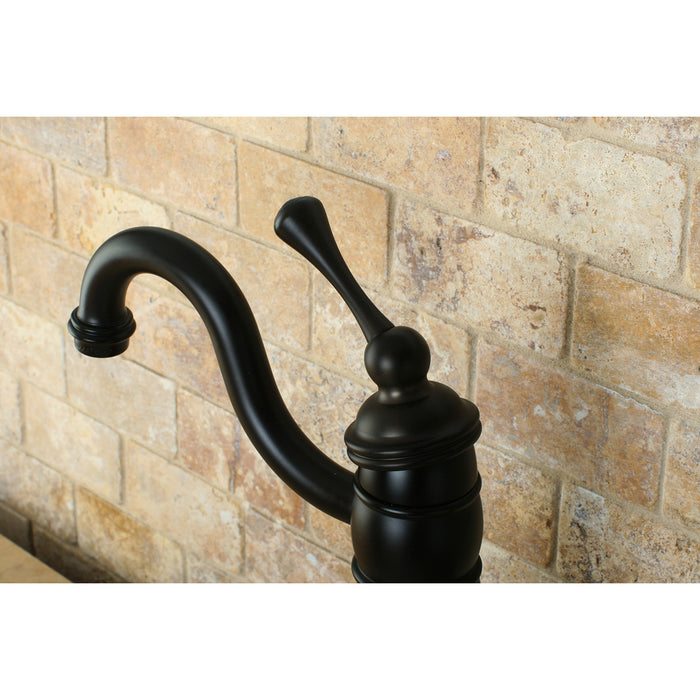 Heritage KB1425BL Single-Handle 1-Hole Deck Mount Vessel Faucet, Oil Rubbed Bronze