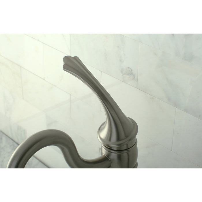 Georgian KB1428GL Single-Handle 1-Hole Deck Mount Vessel Faucet, Brushed Nickel