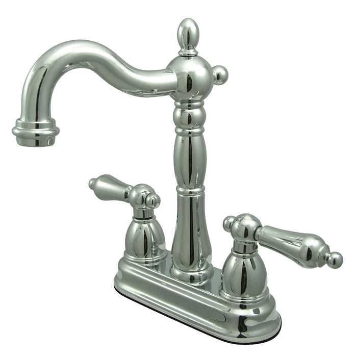 Heritage KB1491AL Two-Handle 2-Hole Deck Mount Bar Faucet, Polished Chrome