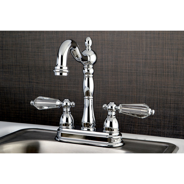 Wilshire KB1491WLL Two-Handle 2-Hole Deck Mount Bar Faucet, Polished Chrome