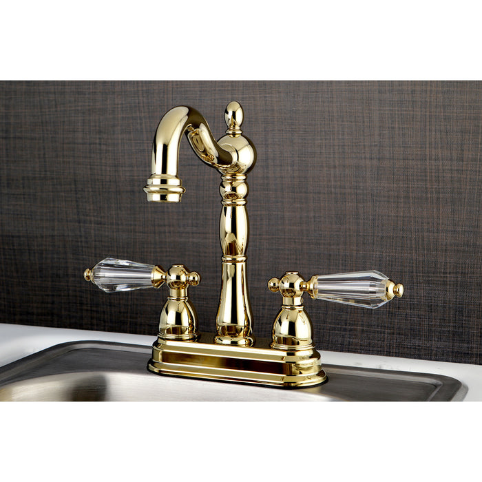 Wilshire KB1492WLL Two-Handle 2-Hole Deck Mount Bar Faucet, Polished Brass