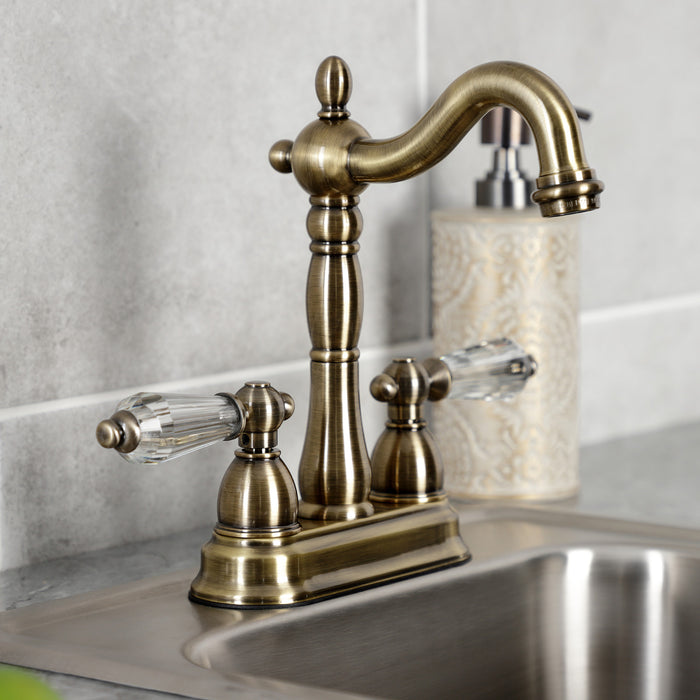 Wilshire KB1493WLL Two-Handle 2-Hole Deck Mount Bar Faucet, Antique Brass