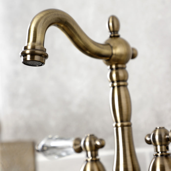 Wilshire KB1493WLL Two-Handle 2-Hole Deck Mount Bar Faucet, Antique Brass