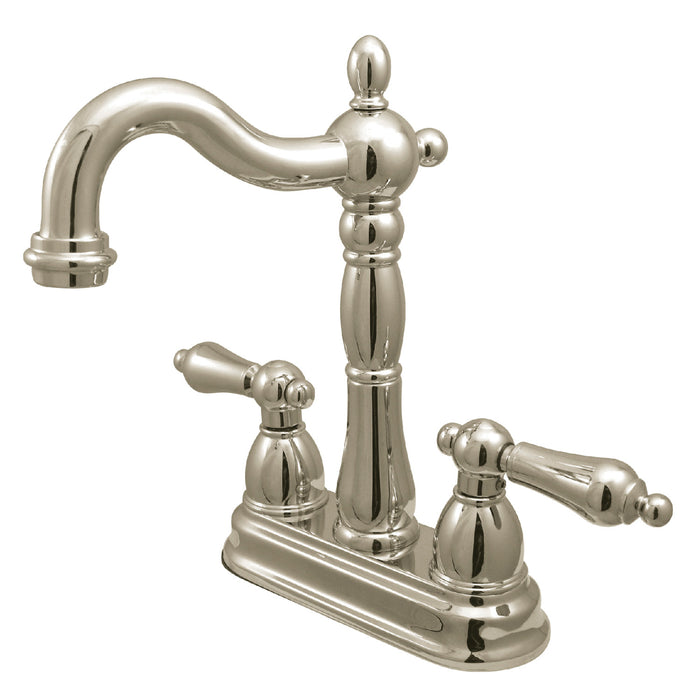 Heritage KB1496AL Two-Handle 2-Hole Deck Mount Bar Faucet, Polished Nickel