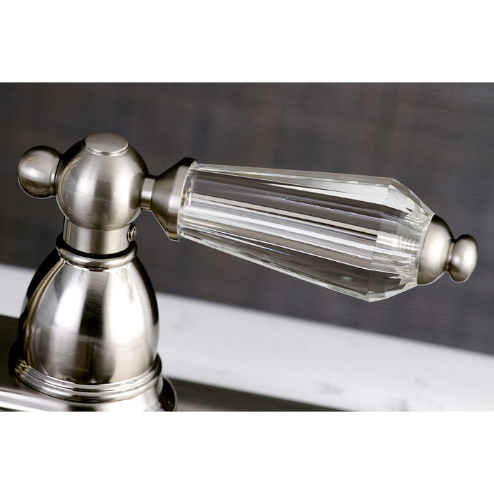 Wilshire KB1498WLL Two-Handle 2-Hole Deck Mount Bar Faucet, Brushed Nickel